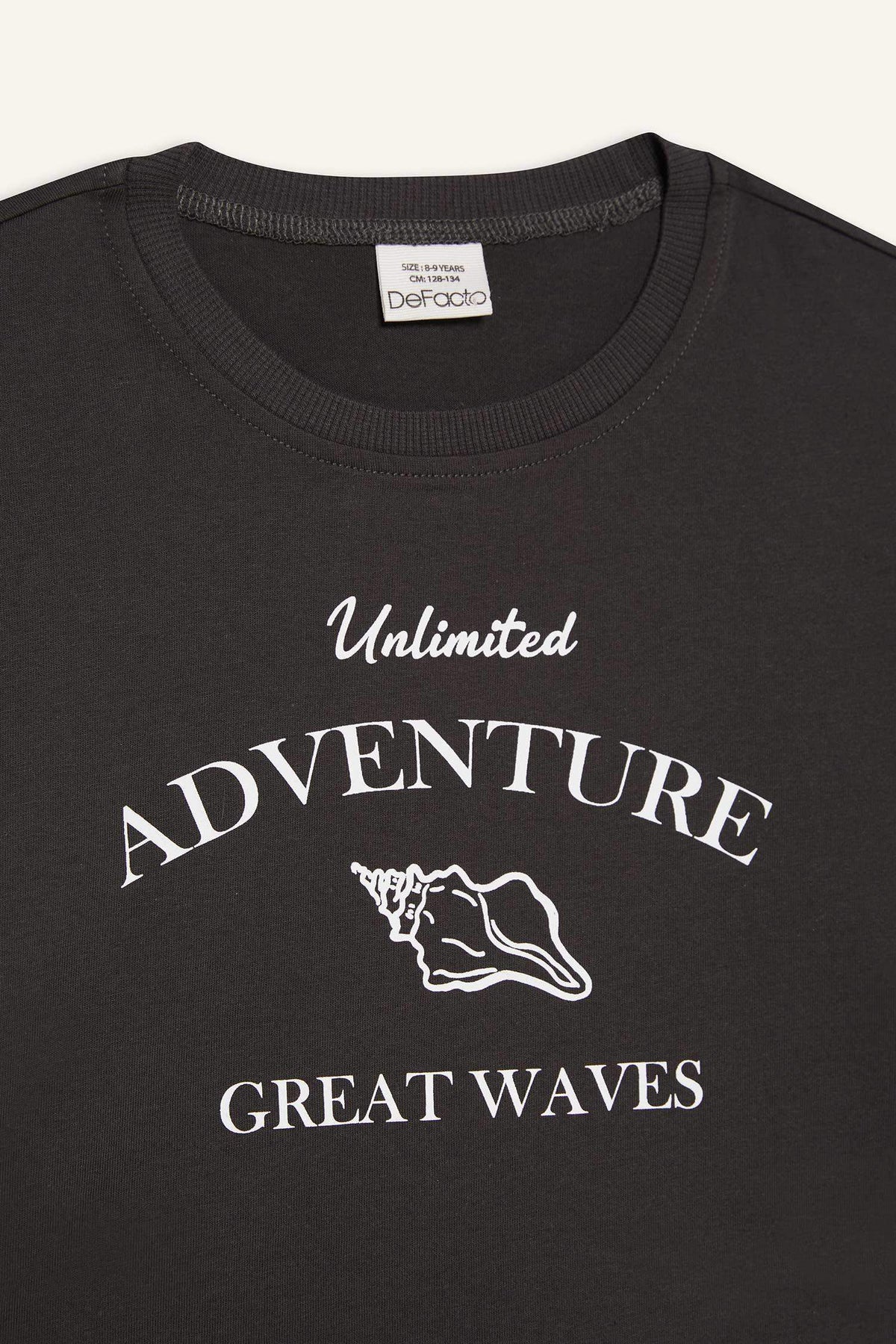 Girls Crop Crew Neck Printed Short Sleeve T-Shirt