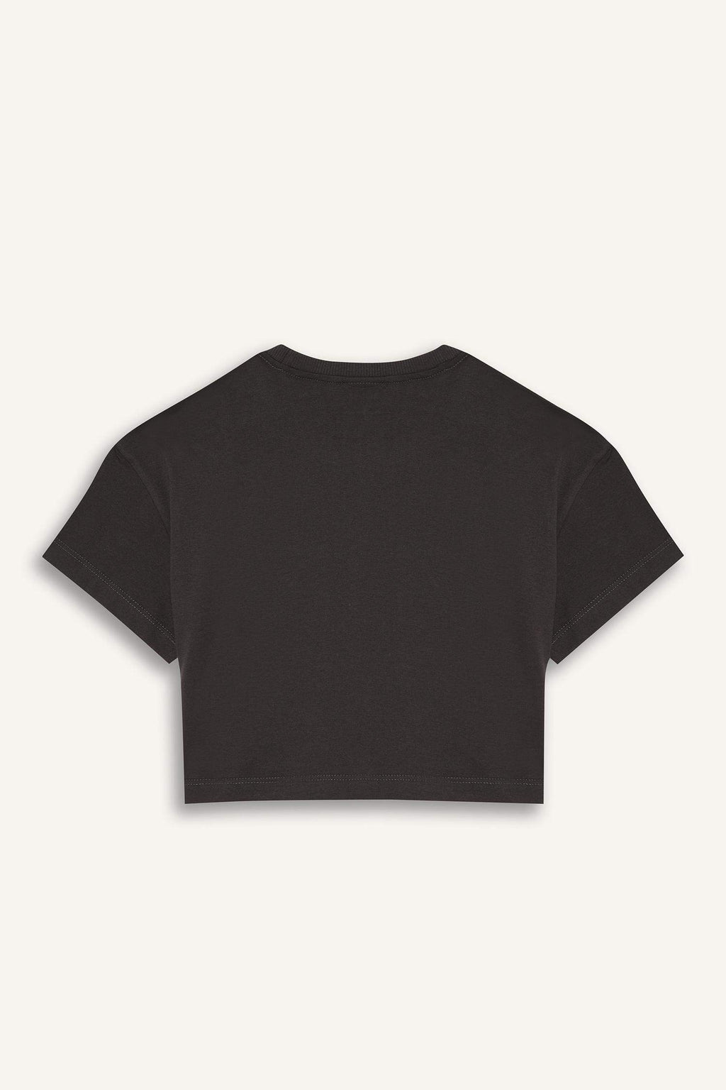 Girls Crop Crew Neck Printed Short Sleeve T-Shirt