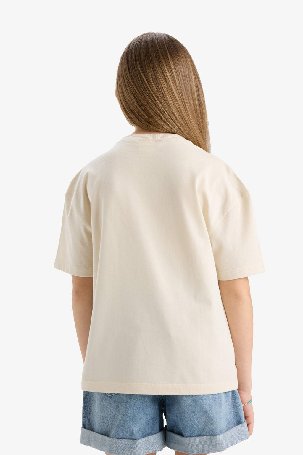 Girl Relax Fit Palm Printed Crew Neck Short Sleeve T-Shirt