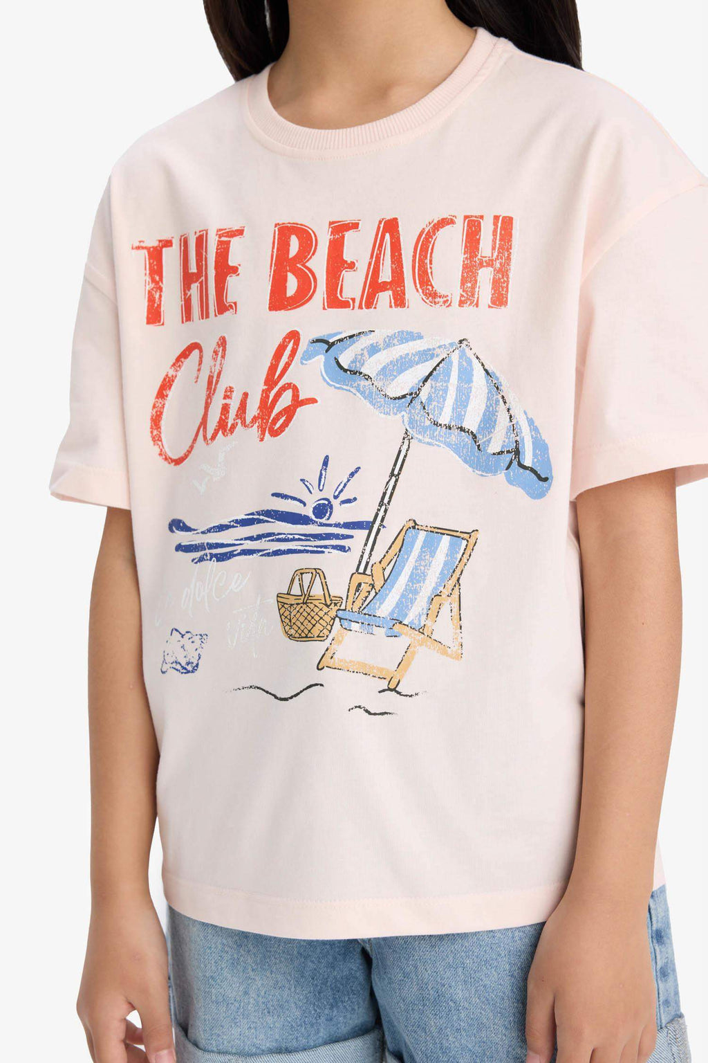 Girl Relax Fit Palm Printed Crew Neck Short Sleeve T-Shirt