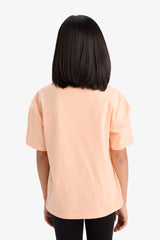 Girl Relax Fit Palm Printed Crew Neck Short Sleeve T-Shirt