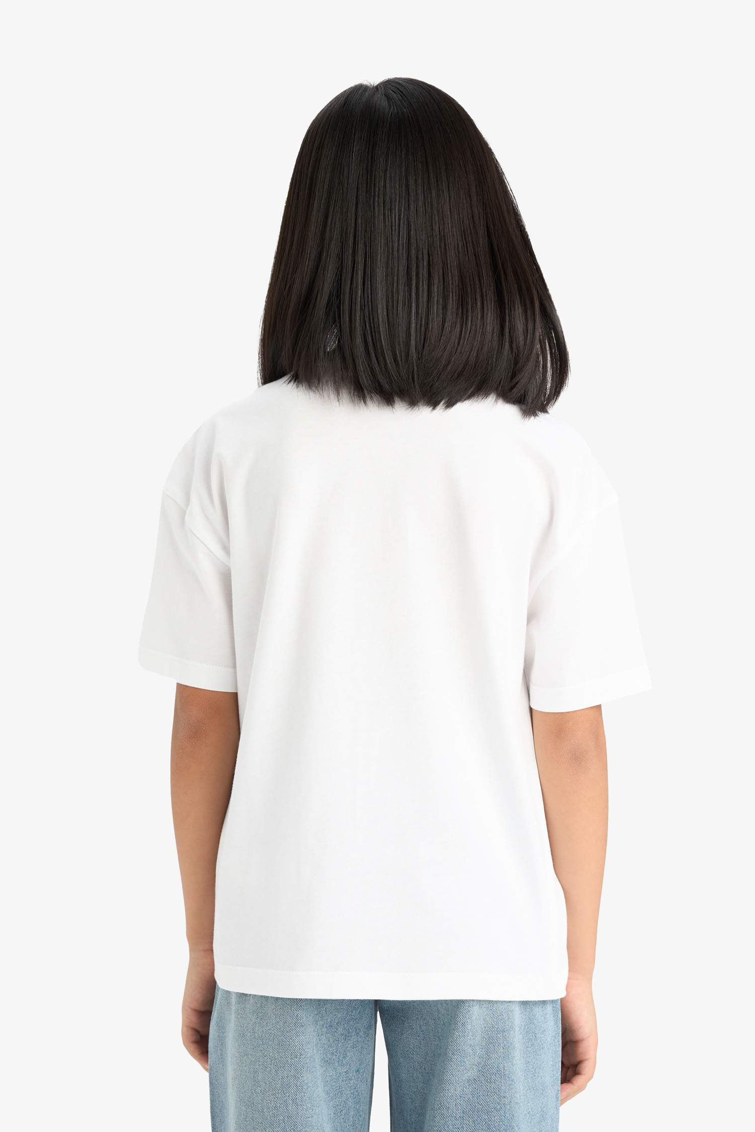 Girl Relax Fit Palm Printed Crew Neck Short Sleeve T-Shirt