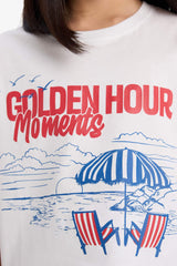 Girls Boxy Fit Crew Neck Printed Short Sleeve T-Shirt