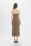 Strapless Animal Print Tulle Maxi Dress