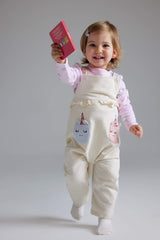 Girl Baby 2 Pcs Suit Unicorn Printed Sweatshirt Salopet Jumpsuit