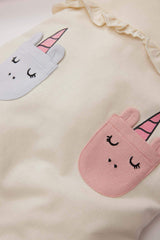 Girl Baby 2 Pcs Suit Unicorn Printed Sweatshirt Salopet Jumpsuit