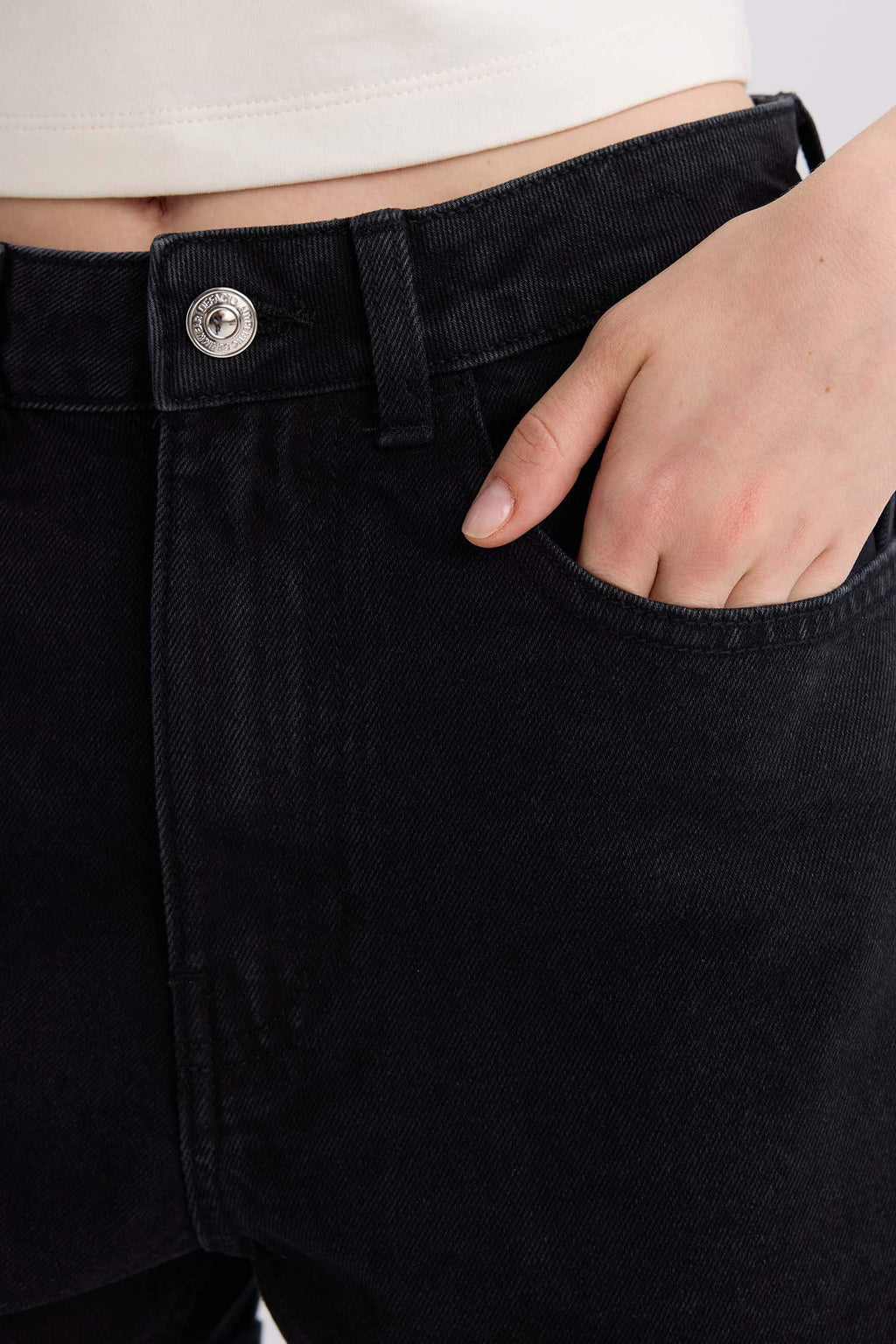 Mom Fit High Waist Fold-Leg Jean Shorts