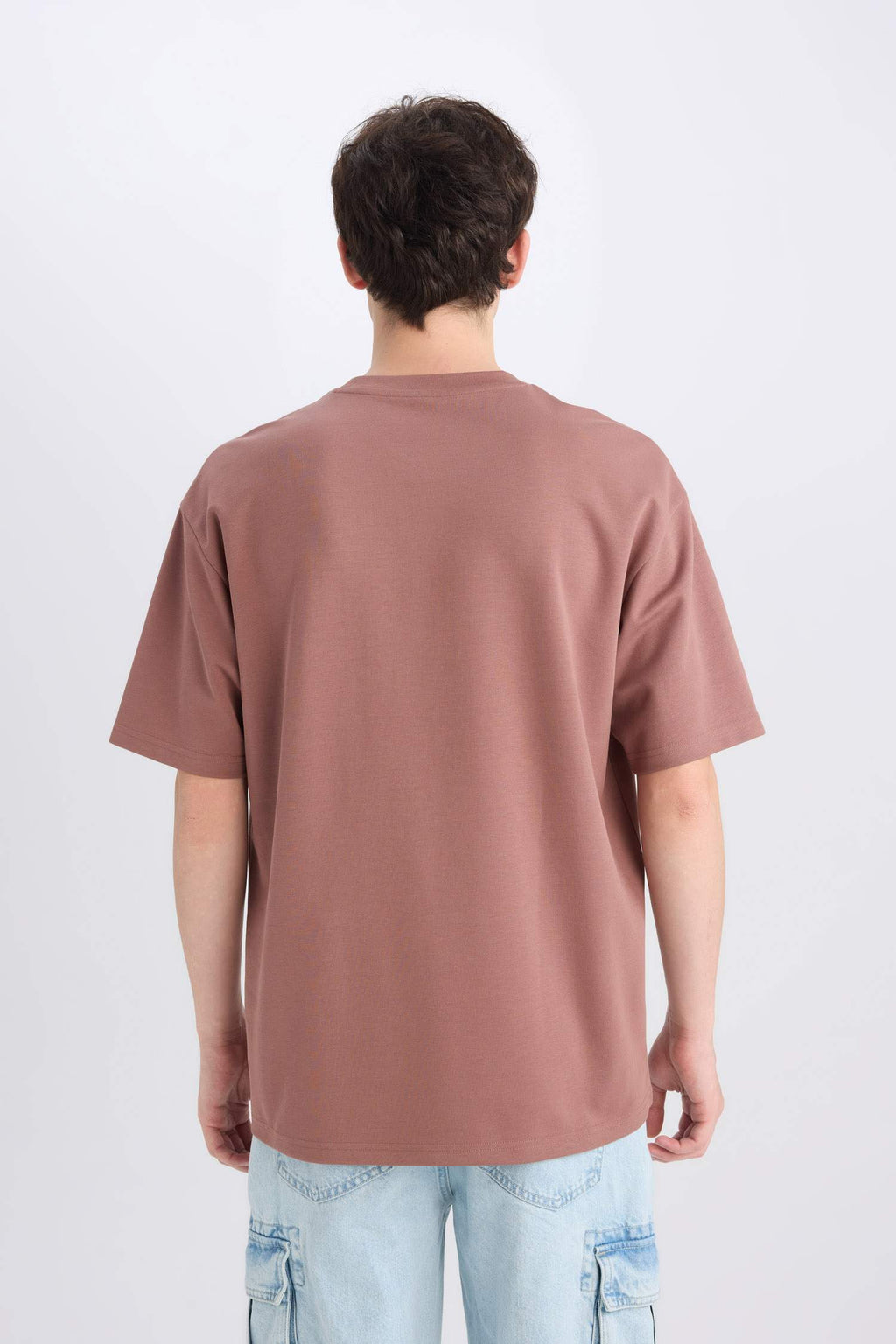 Boxy Fit Crew Neck Printed Heavy Fabric T-Shirt