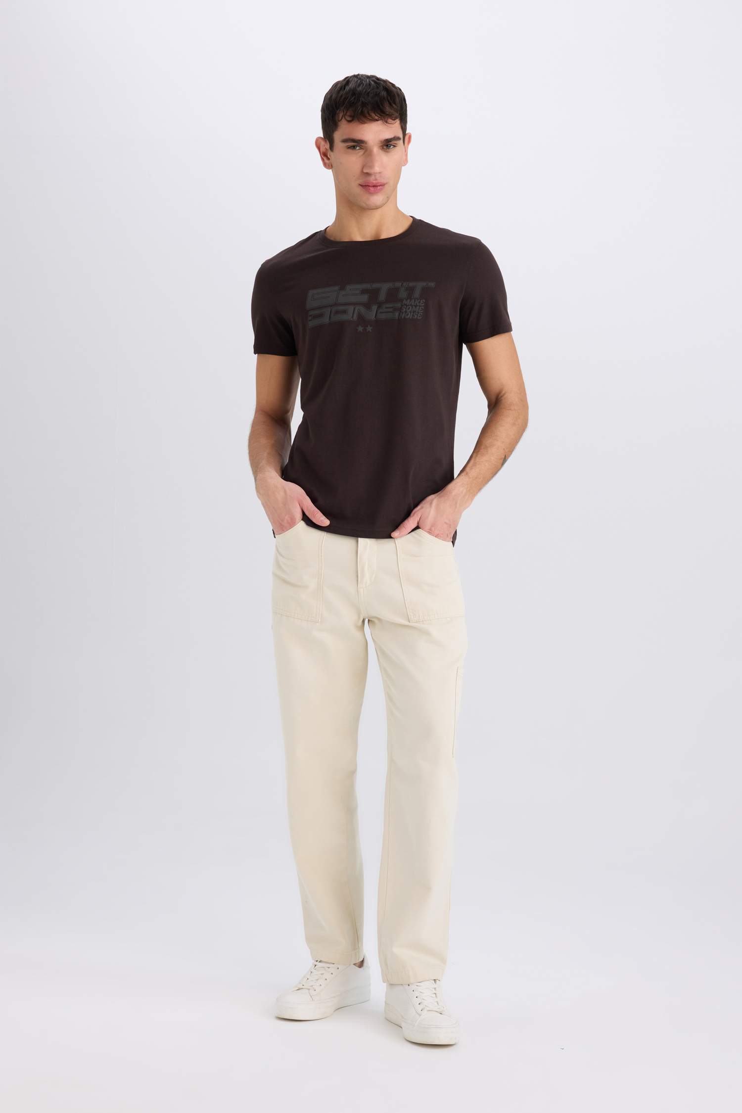 Slim Fit Crew Neck Printed Short Sleeve T-Shirt