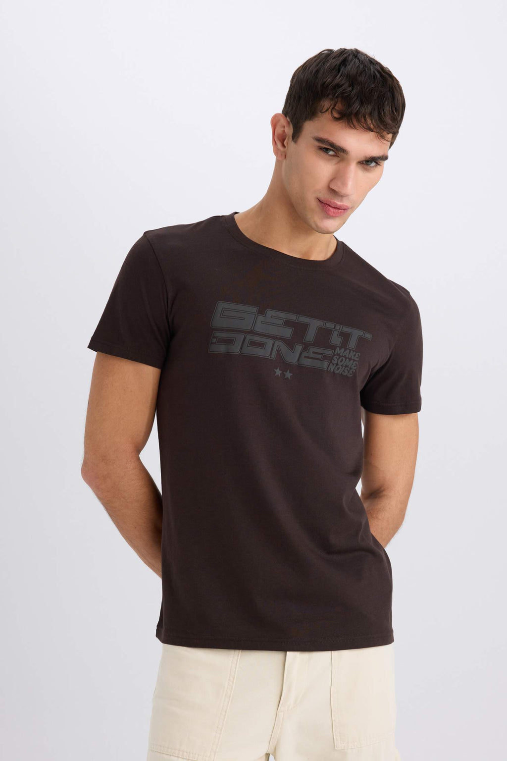 Slim Fit Crew Neck Printed Short Sleeve T-Shirt
