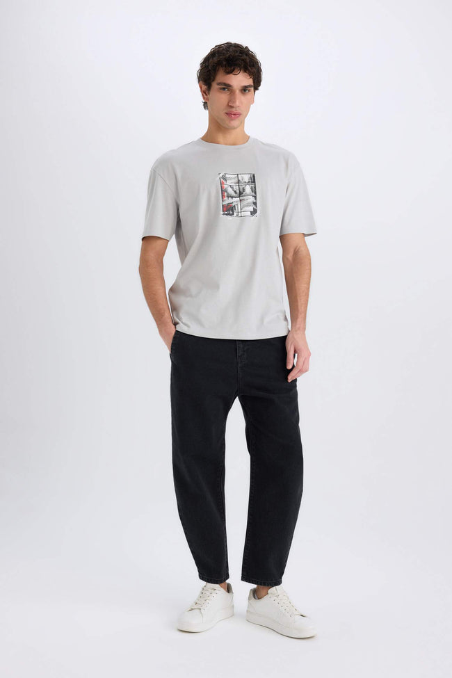 Boxy Fit Crew Neck Printed T-Shirt Main Image