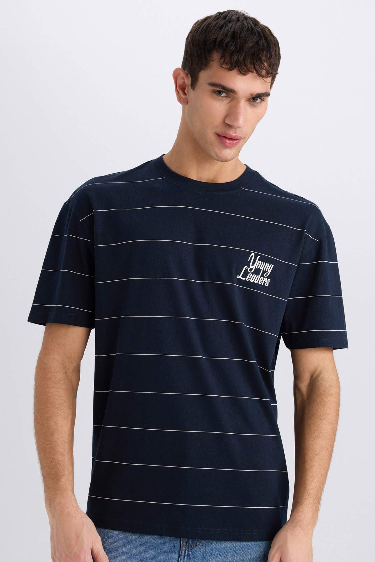 100% Cotton Boxy Fit Crew Neck Printed Short Sleeve T-Shirt