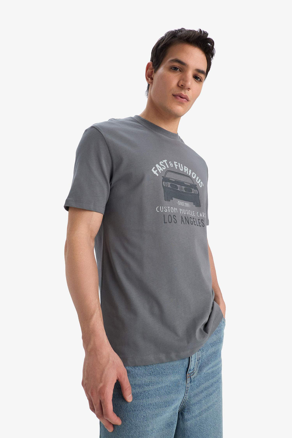 100% Cotton Fast & Furious Regular Fit Crew Neck Short Sleeve T-Shirt