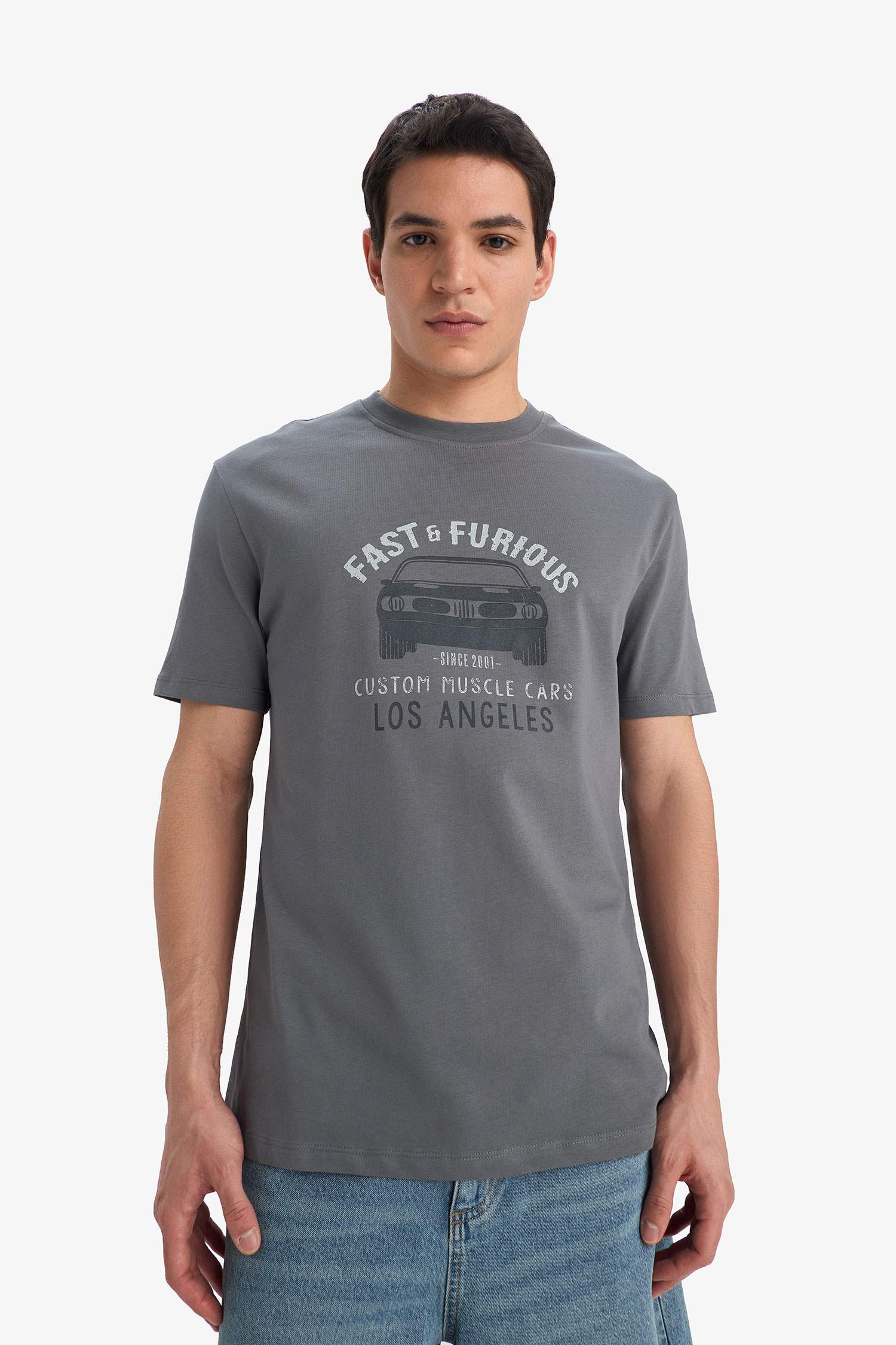 100% Cotton Fast & Furious Regular Fit Crew Neck Short Sleeve T-Shirt