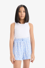 Girl Floral Patterned Viscose Shorts