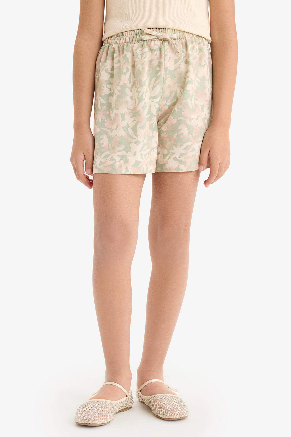 Girl Floral Patterned Viscose Shorts