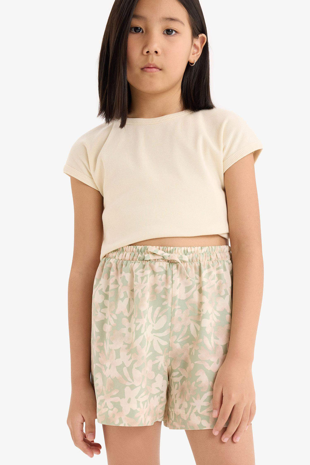 Girl Floral Patterned Viscose Shorts