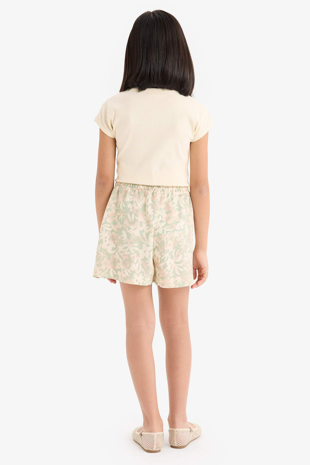 Girl Floral Patterned Viscose Shorts
