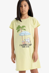 Girl Printed Short Sleeve Dress