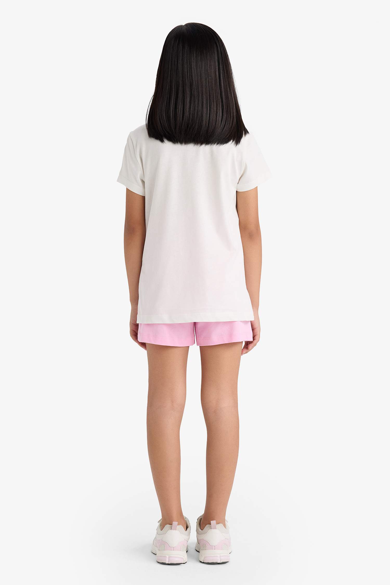 Girls Pajama Set Printed Short Sleeve Top Elastic Waist Shorts