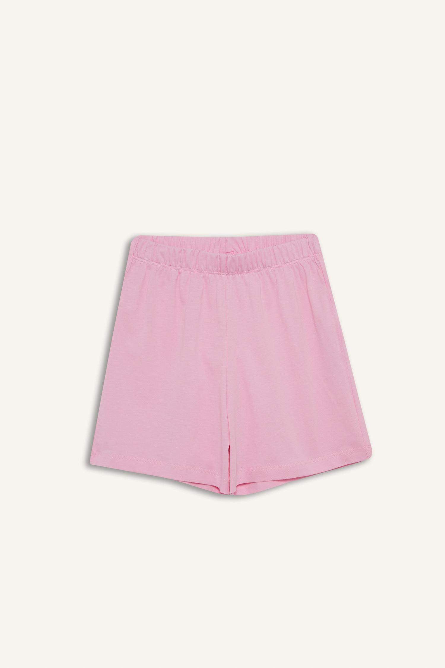 Girls Pajama Set Printed Short Sleeve Top Elastic Waist Shorts