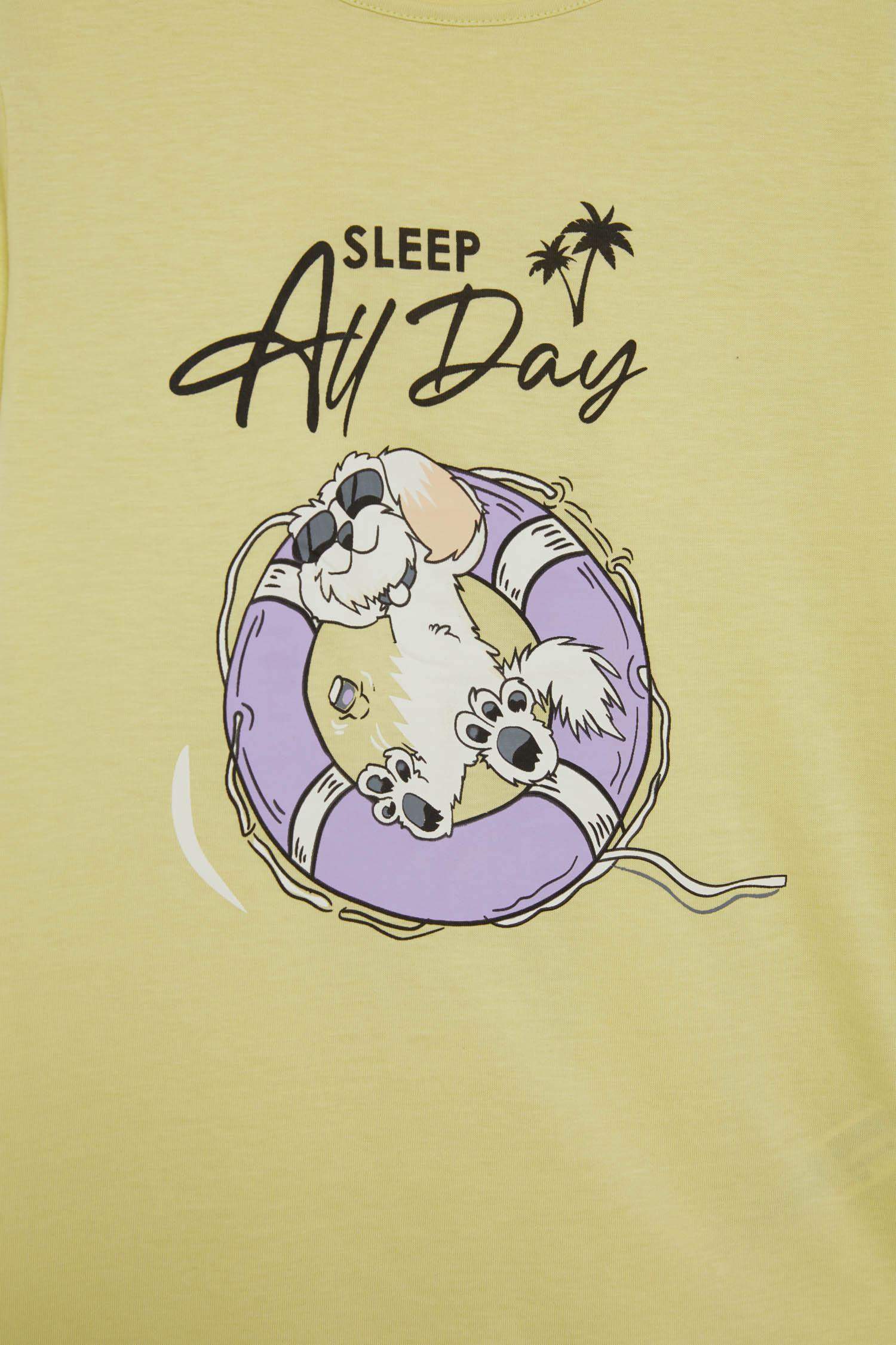 Girls Pajama Set Printed Short Sleeve Top Elastic Waist Shorts