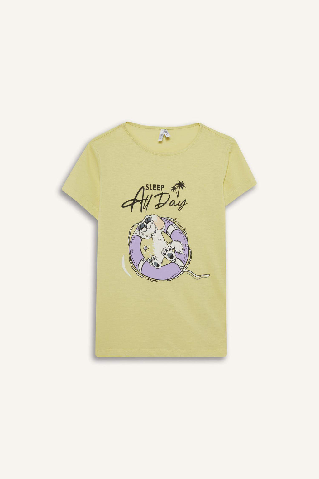 Girls Pajama Set Printed Short Sleeve Top Elastic Waist Shorts