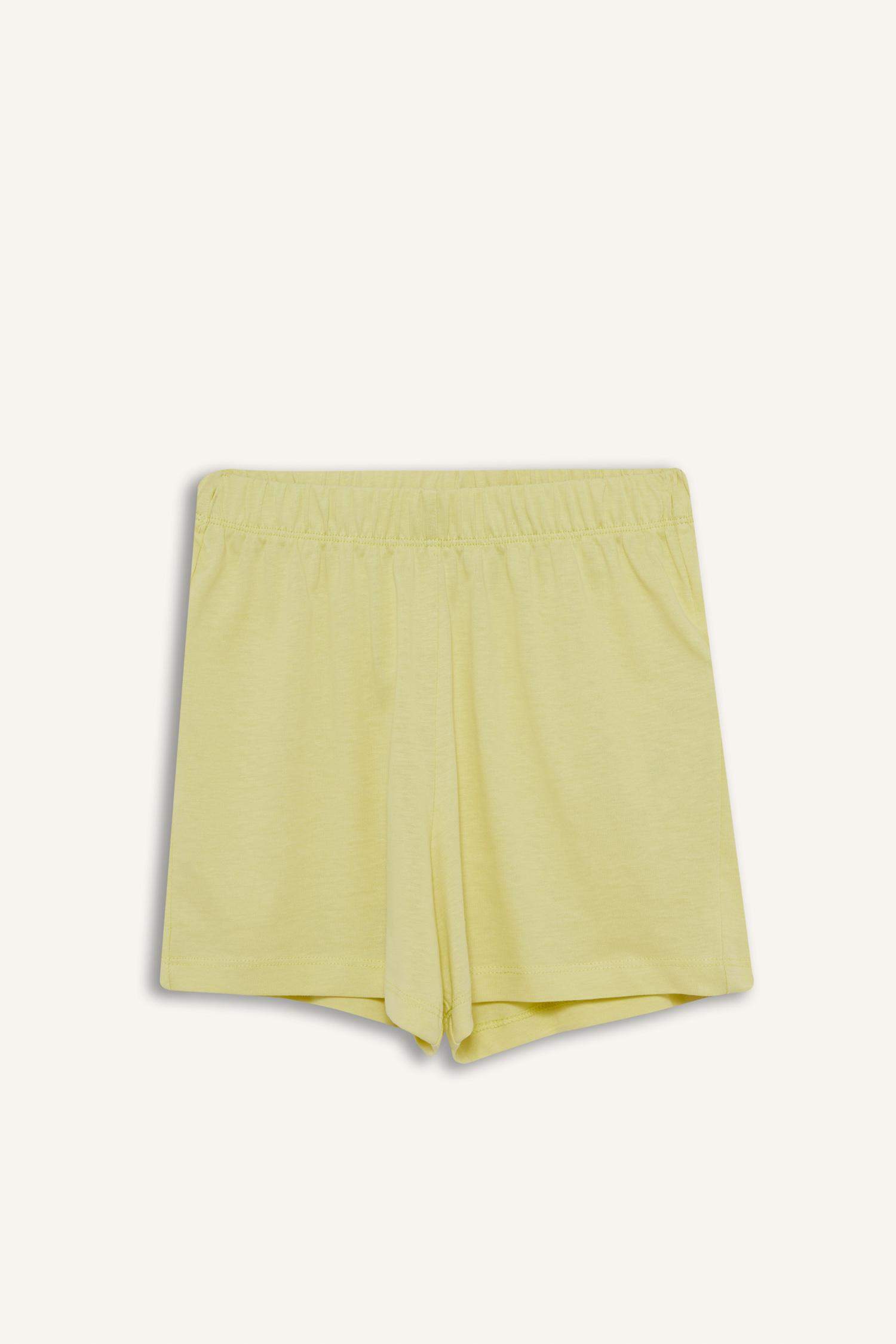 Girls Pajama Set Printed Short Sleeve Top Elastic Waist Shorts