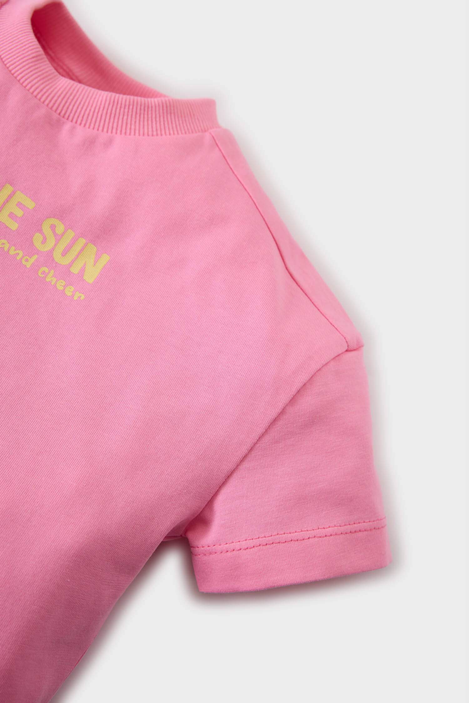 Baby Girl Crew Neck Printed Short Sleeve T-Shirt