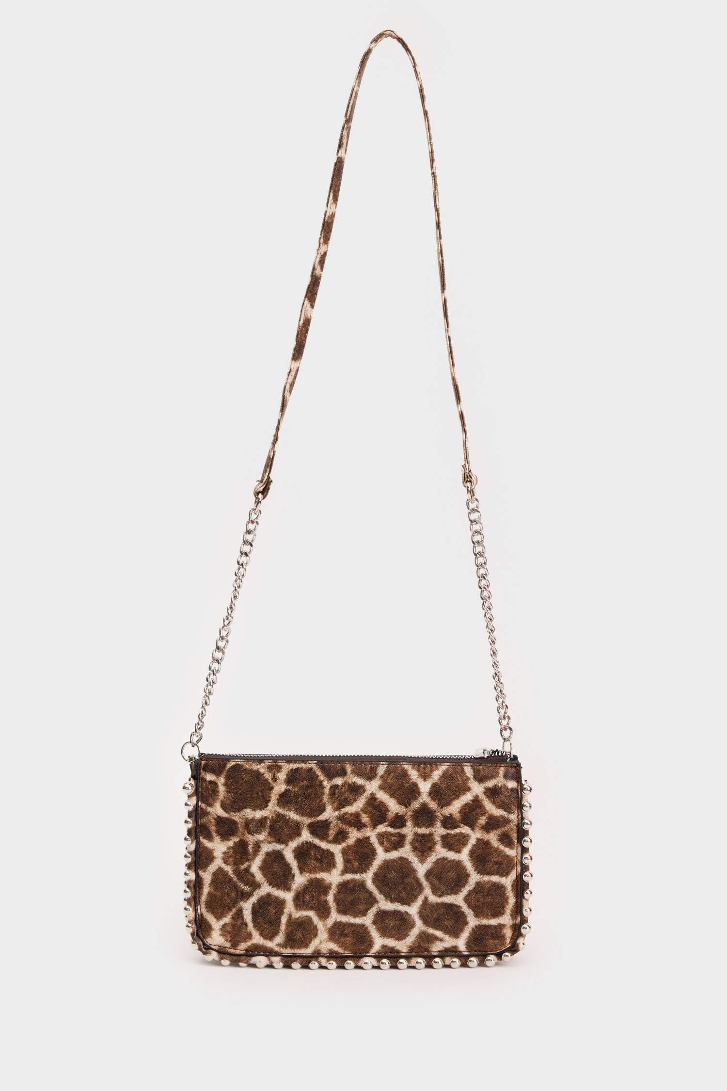 Suede Cross Bag With Women Staple Detail