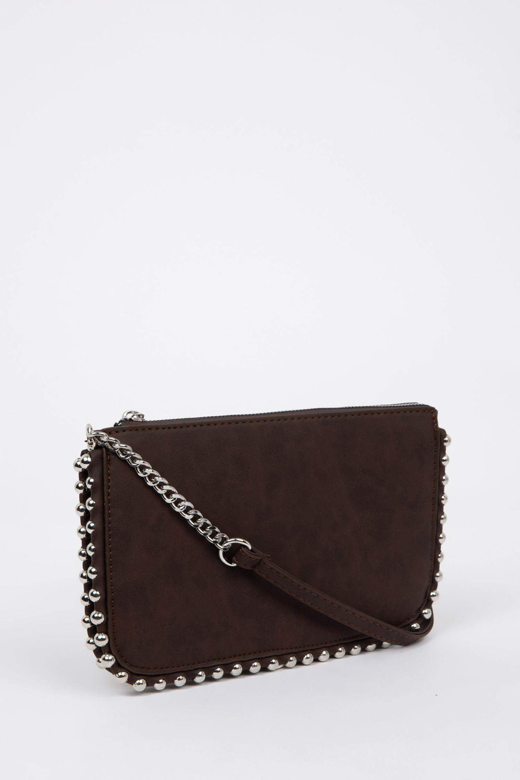 Suede Cross Bag With Women Staple Detail