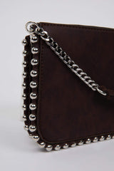 Suede Cross Bag With Women Staple Detail