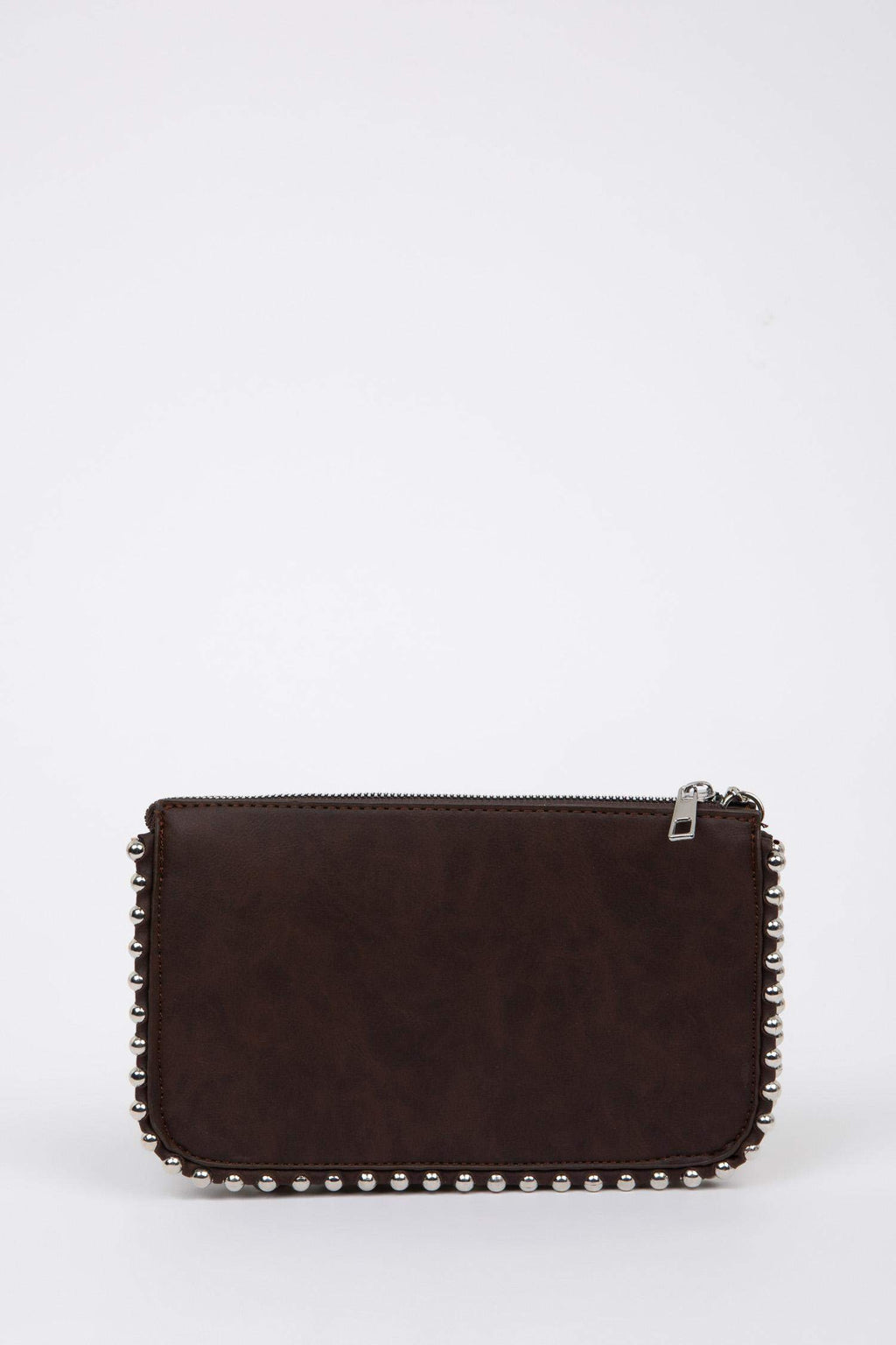 Suede Cross Bag With Women Staple Detail