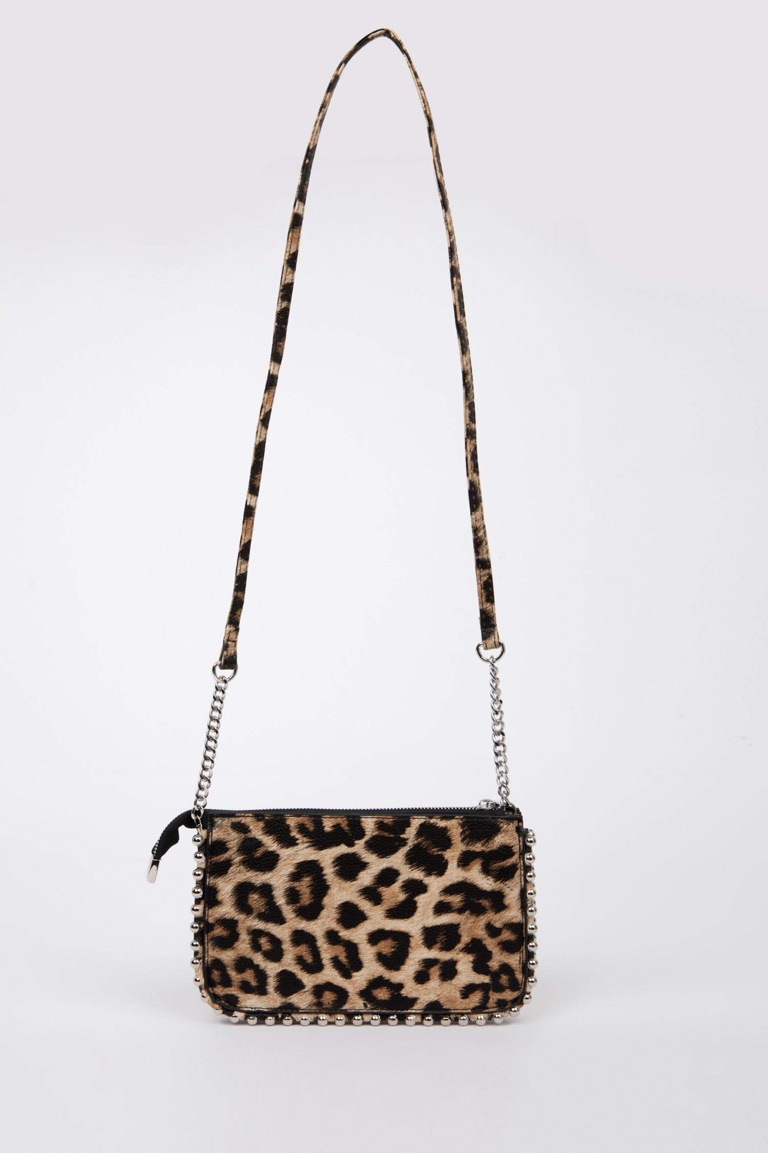 Suede Cross Bag With Women Staple Detail