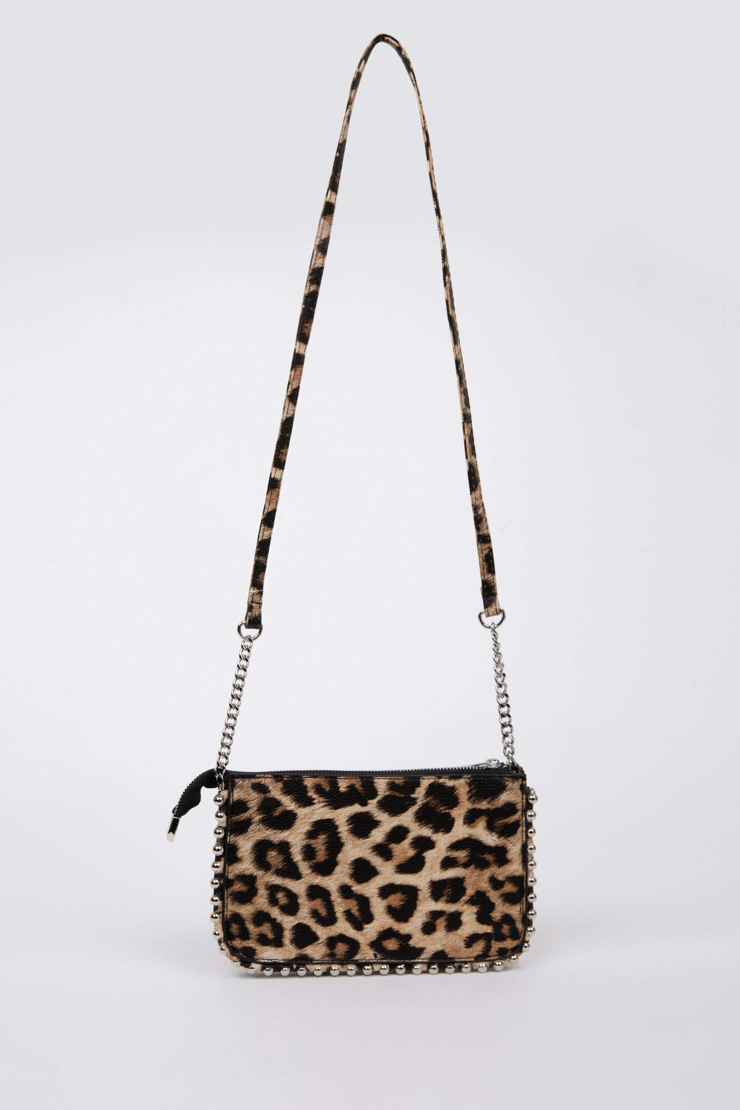 Suede Cross Bag With Women Staple Detail