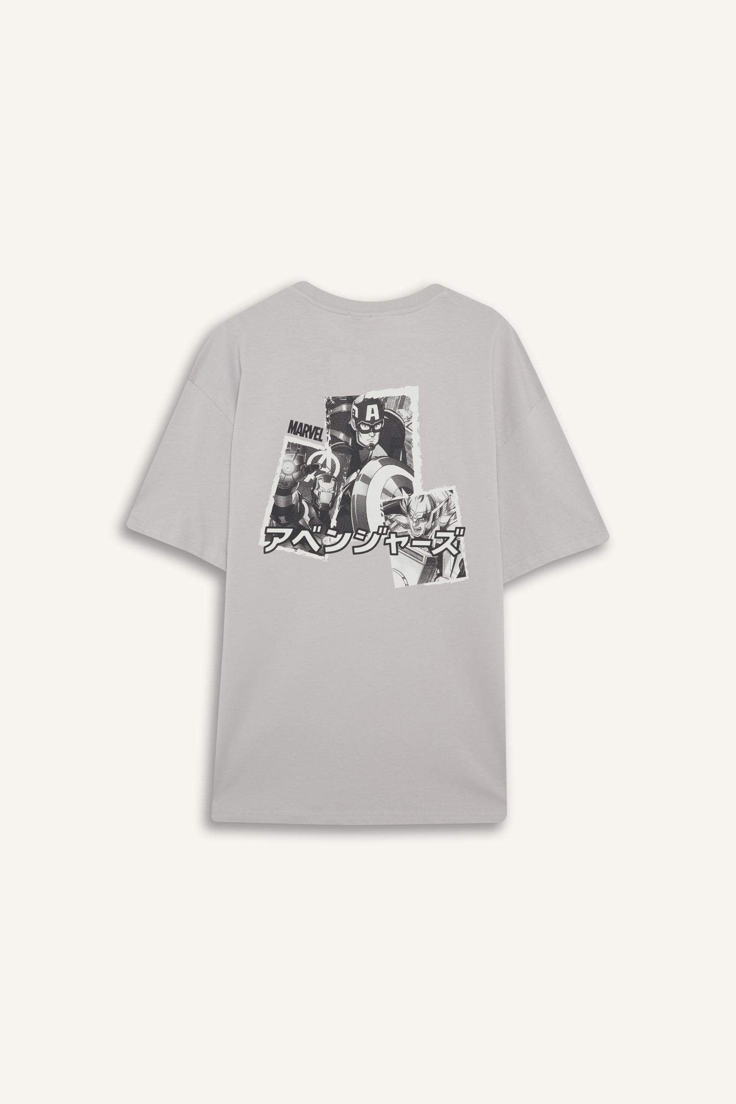 100% Cotton Marvel Avengers Boxy Fit Crew Neck Back Printed Short Sleeve T-Shirt