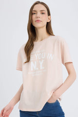 Regular Fit Cycling Collar Printed Short Sleeve T-shirt