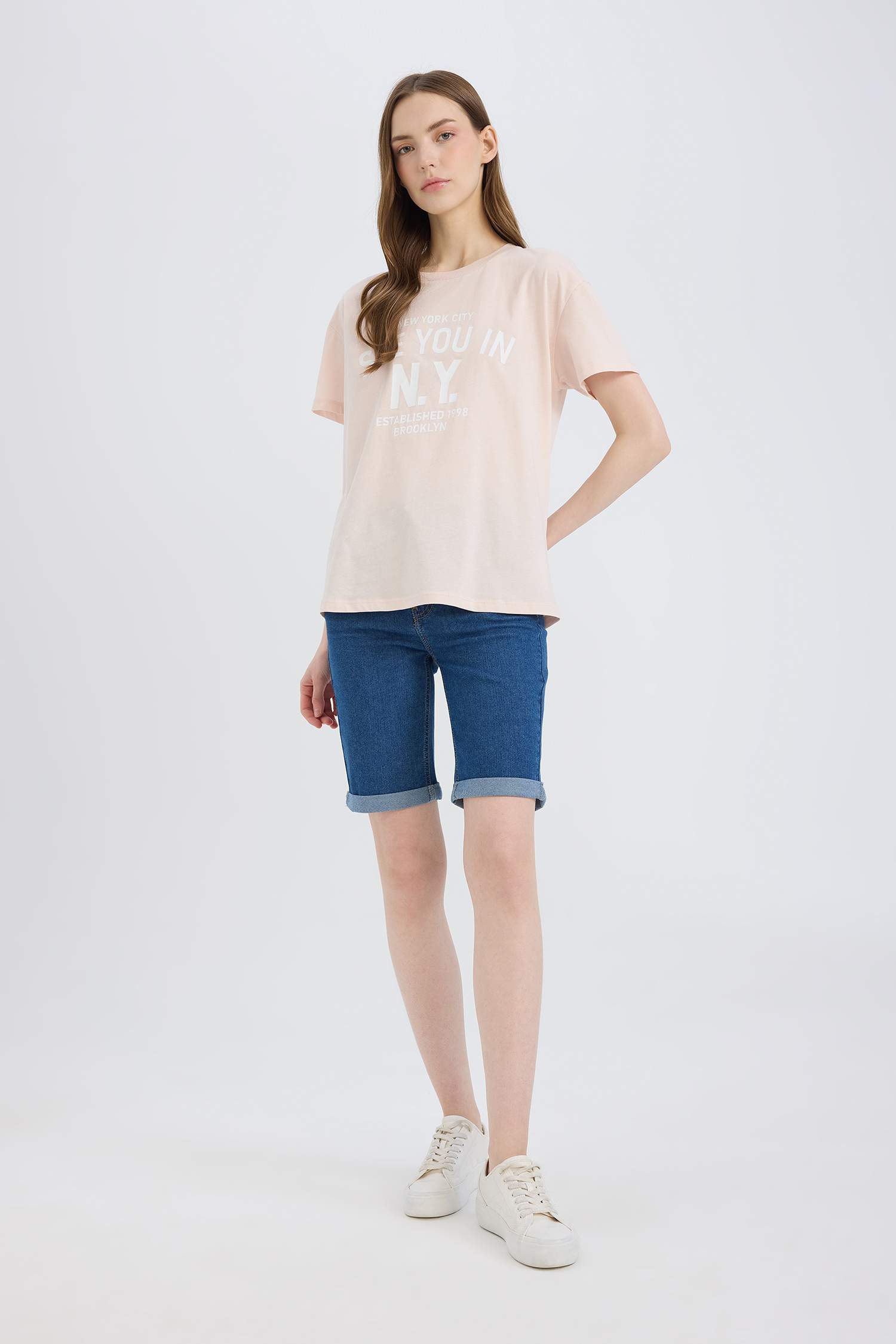 Regular Fit Cycling Collar Printed Short Sleeve T-shirt