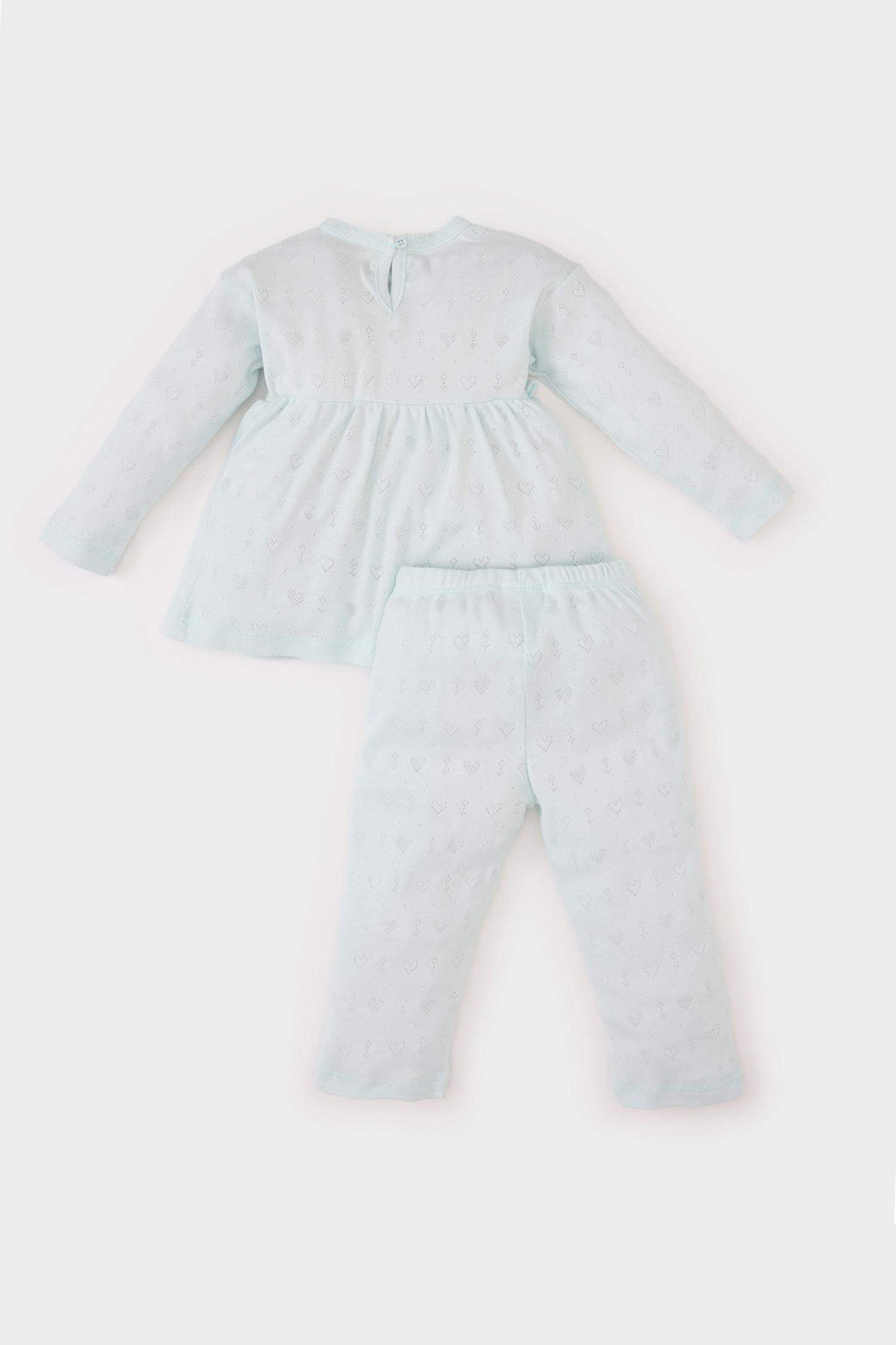 Baby Girl Ribbed Top Bottom 2 Piece Pajama Set