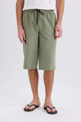 Long Fit Mesh Lined Long Length Cargo Pocket Swim Shorts