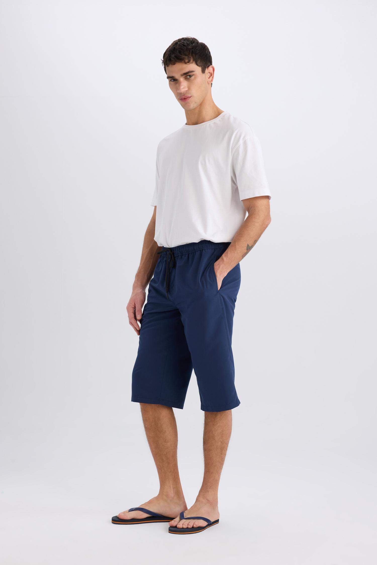 Long Fit Mesh Lined Long Length Cargo Pocket Swim Shorts