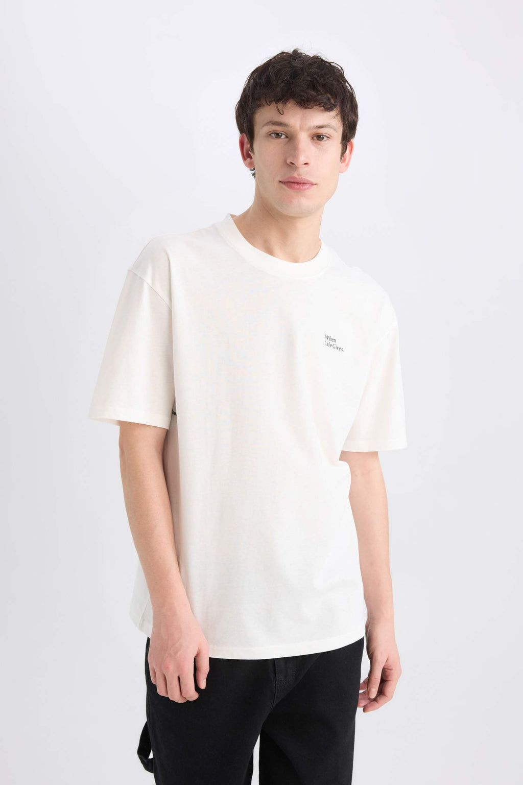 Boxy Fit Crew Neck Printed T-Shirt