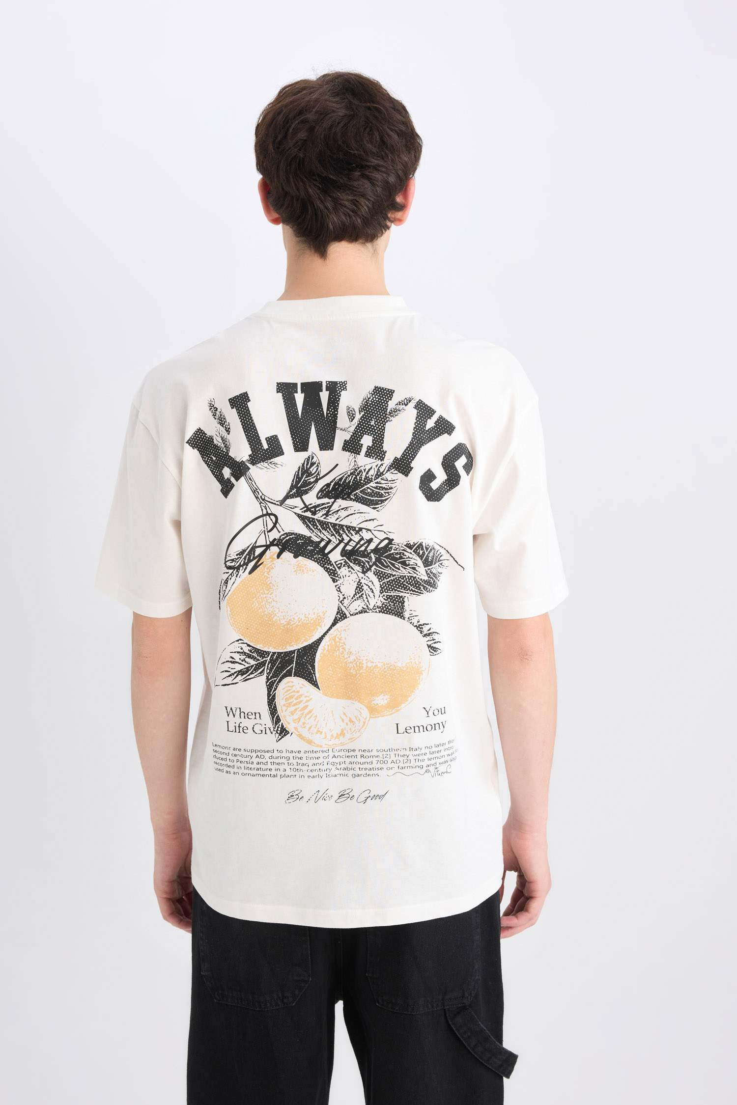 Boxy Fit Crew Neck Printed T-Shirt