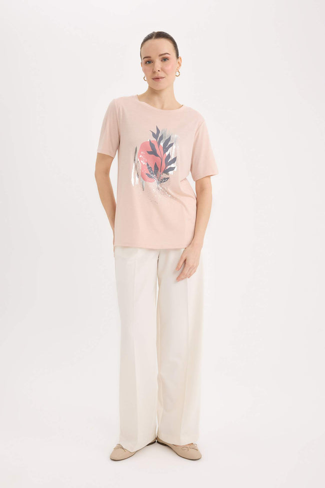 Regular Fit Crew Neck Short Sleeve T-Shirt Main Image