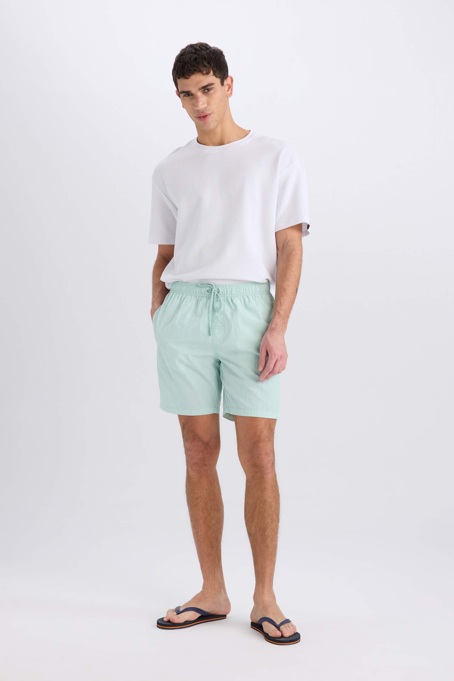 Regular Fit Mesh Lined Above Knee Swim Shorts