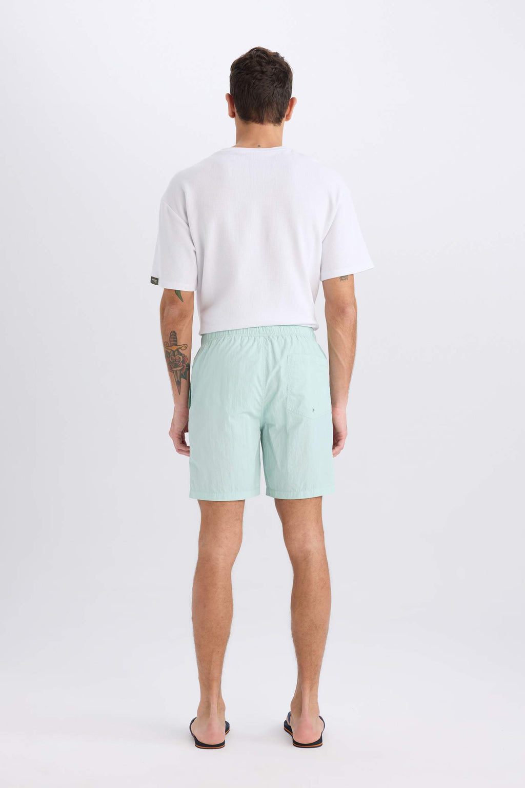 Regular Fit Mesh Lined Above Knee Swim Shorts