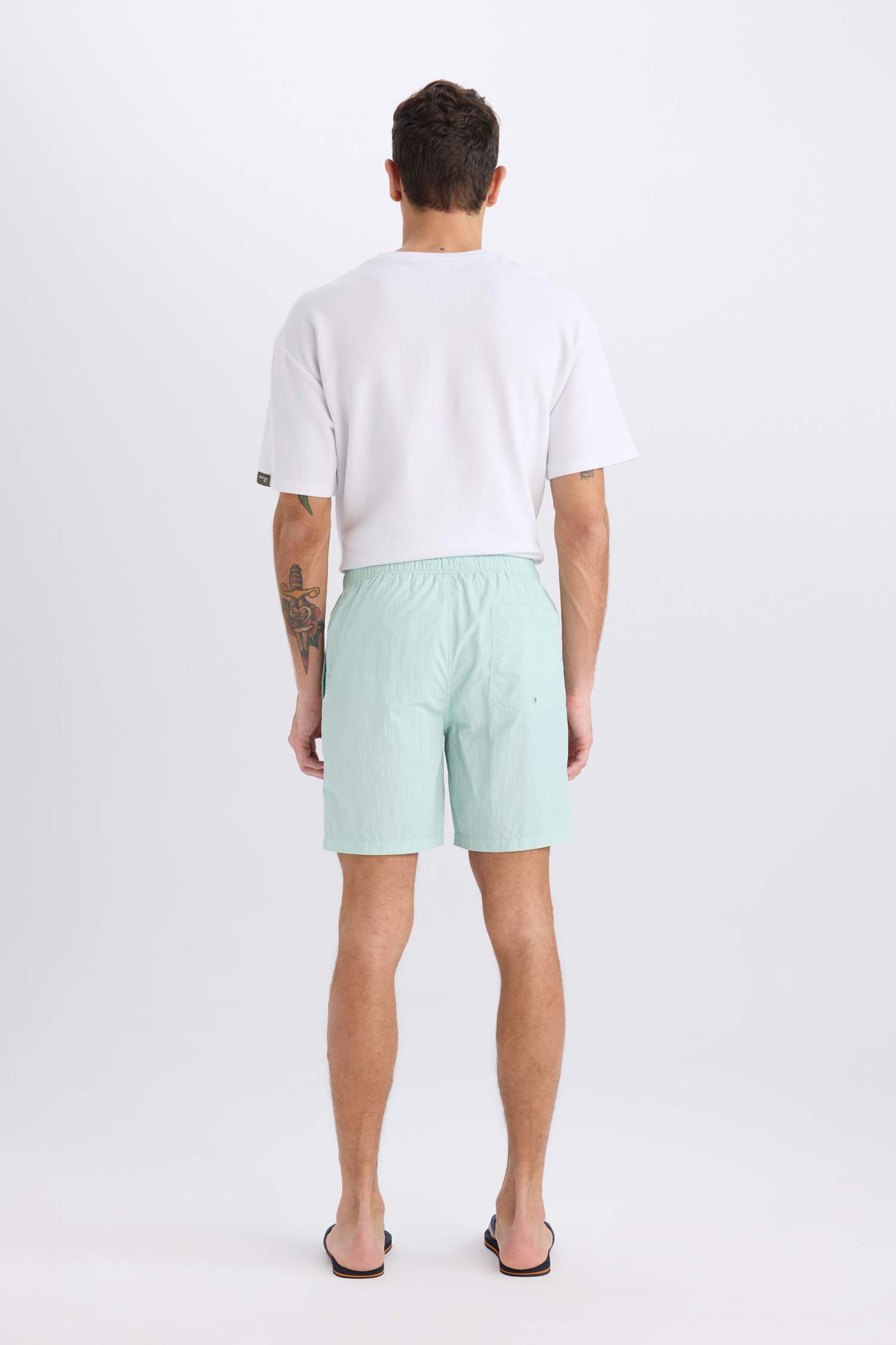 Regular Fit Mesh Lined Above Knee Swim Shorts