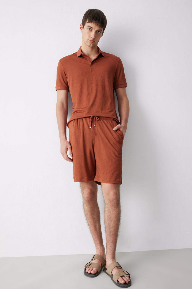 Regular Fit All-Direction Stretch Crinkle Bermuda Shorts Hover Image