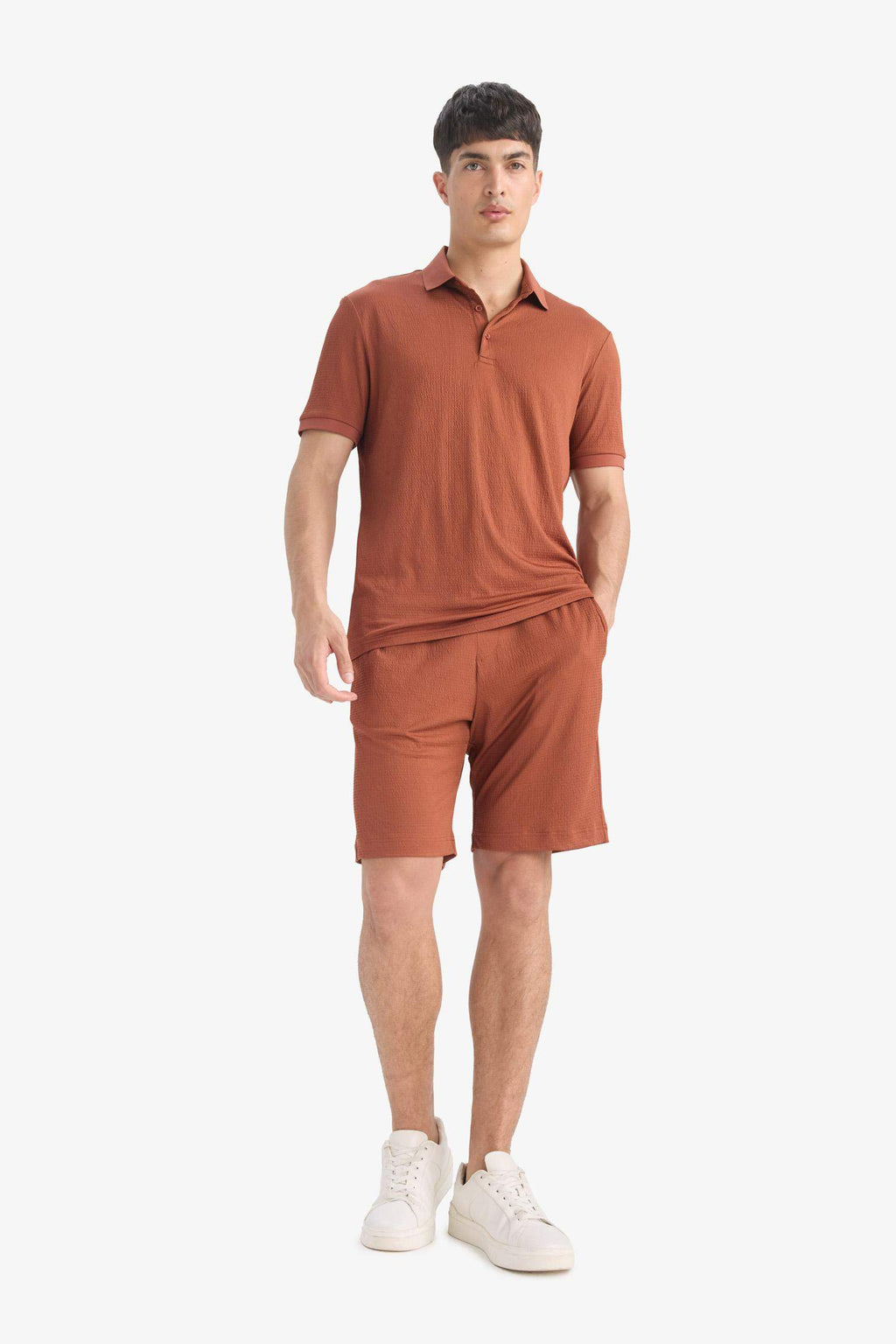 Regular Fit All-Direction Stretch Crinkle Bermuda Shorts