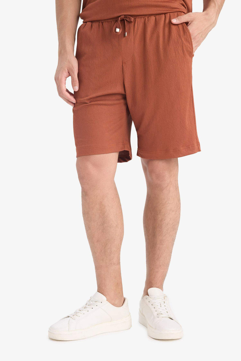 Regular Fit All-Direction Stretch Crinkle Bermuda Shorts